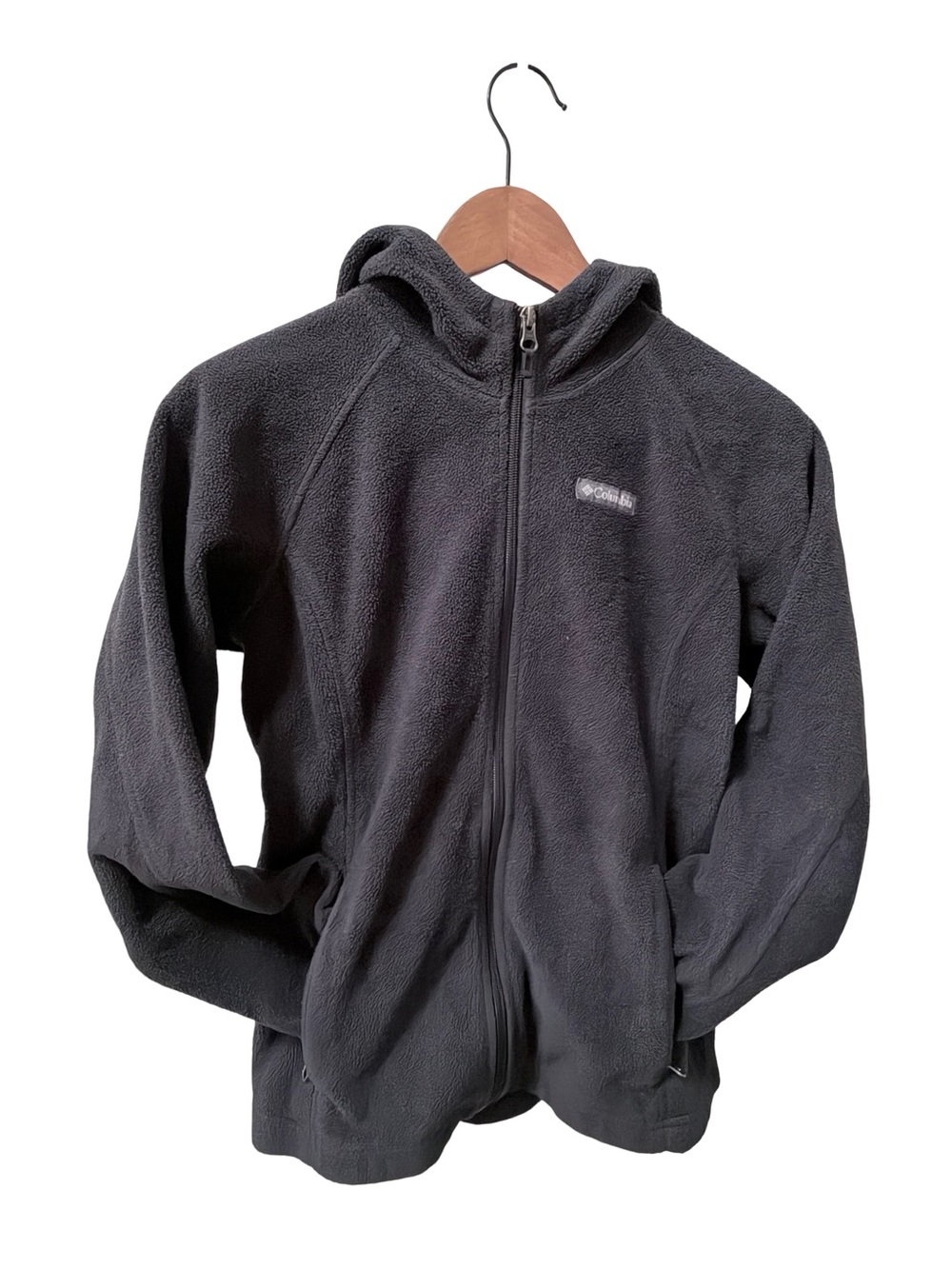 Columbia Womens Black Hooded Fleece Jacket